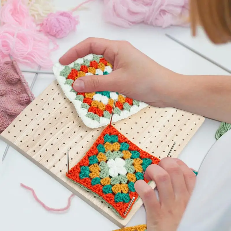 Wooden Blocking Board Granny Square Crochet Board Setting Sewing Knitting Artworks DIY Practical Gift For Friends