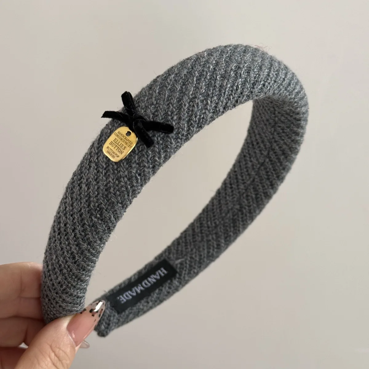 Gentle brown fabric headband bow 5