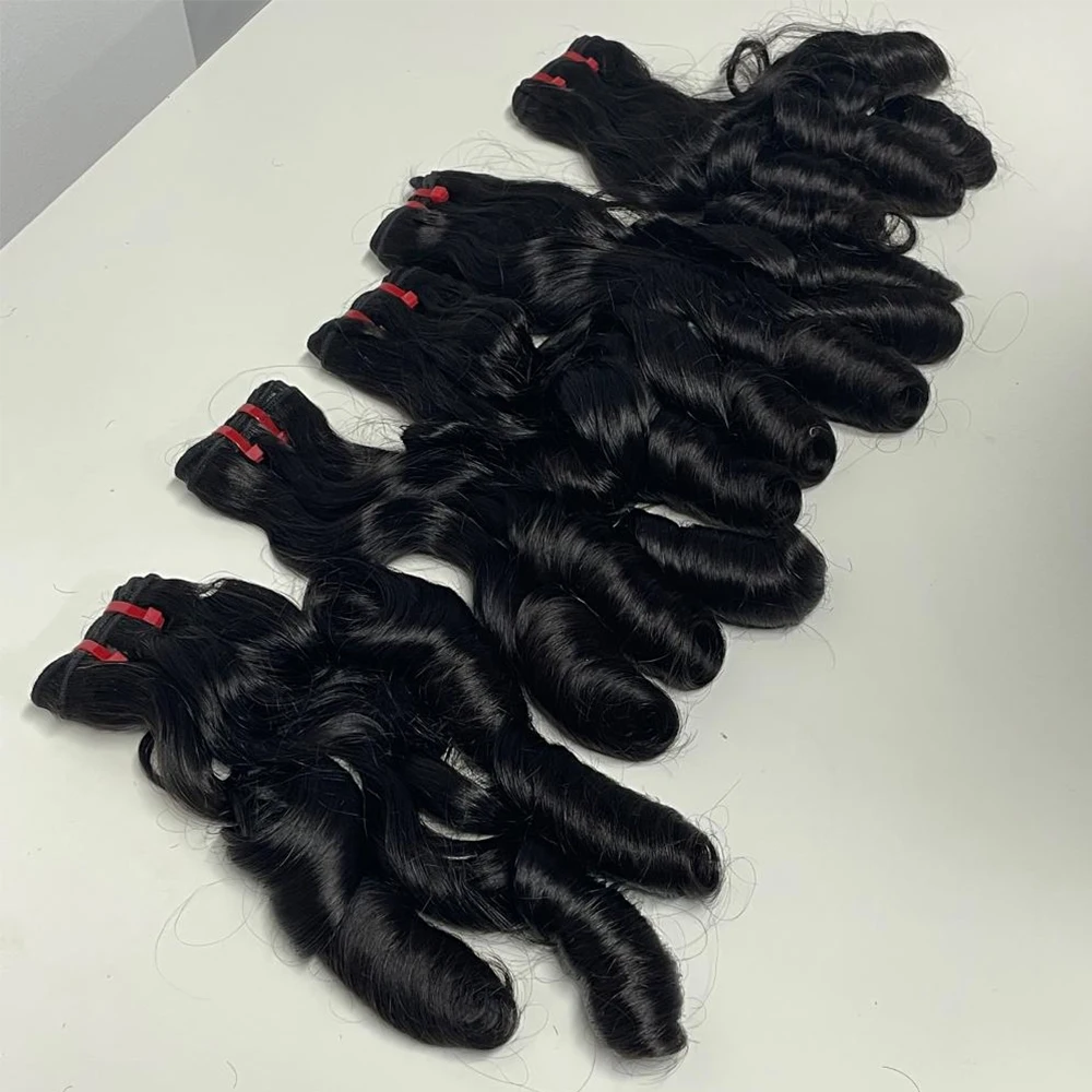 12A Fasci di Capelli Vergini Birmani per Tessitura, Doppia Trama, Capelli Umani Ricci Morbidi, Estensione di Capelli Naturali Ombre per Donne - immagine 5