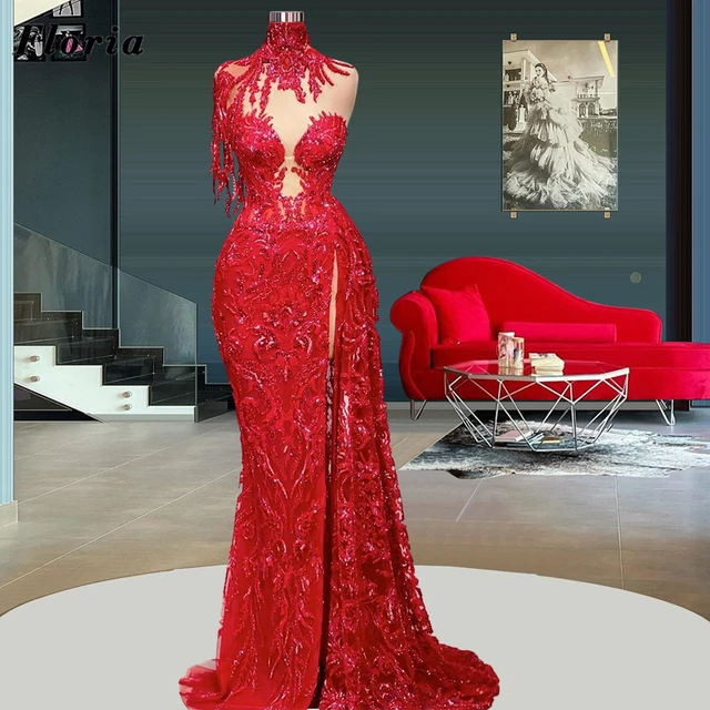 Women Plus Size Beading Maxi Sequins Sexy Evening Prom V Neck Party Vestidos Long Sleeve Elegant High Waist 3XL 4XL