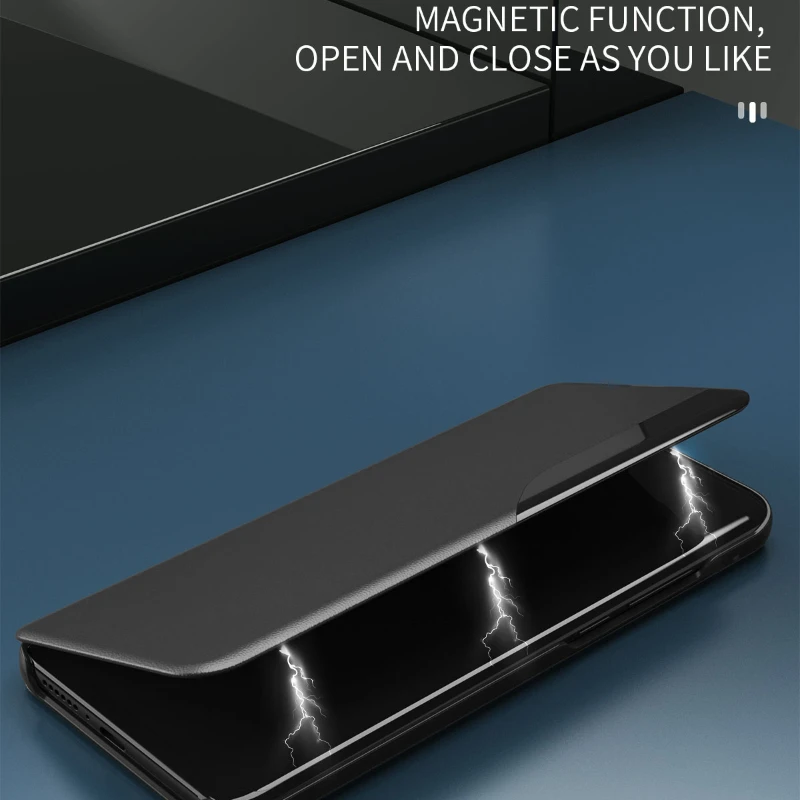 Premium Smart Window Flip Case - Magnetic Leather Cover