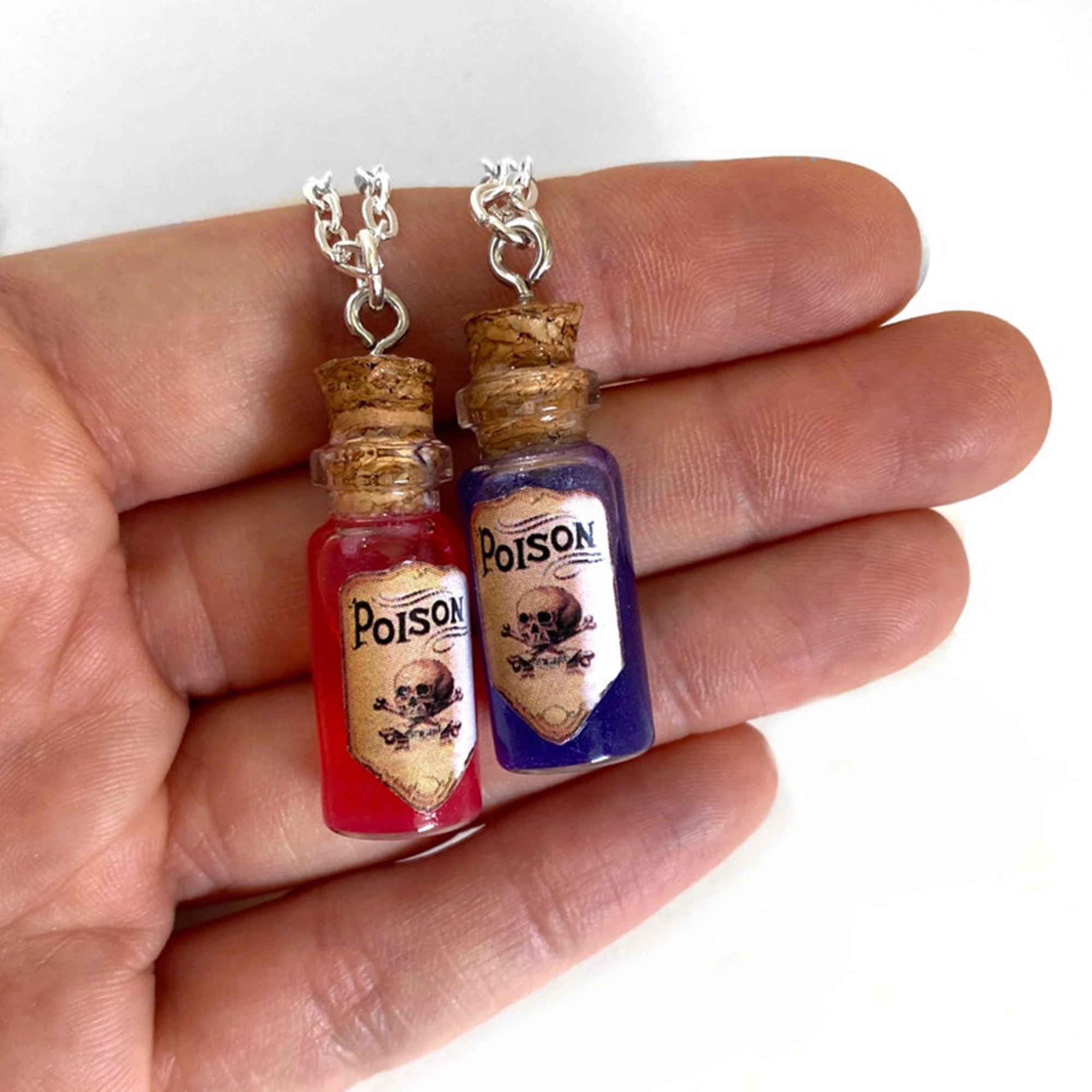 Girl Little Vial Necklace Poison Glass Bottle Necklace Poison Vial