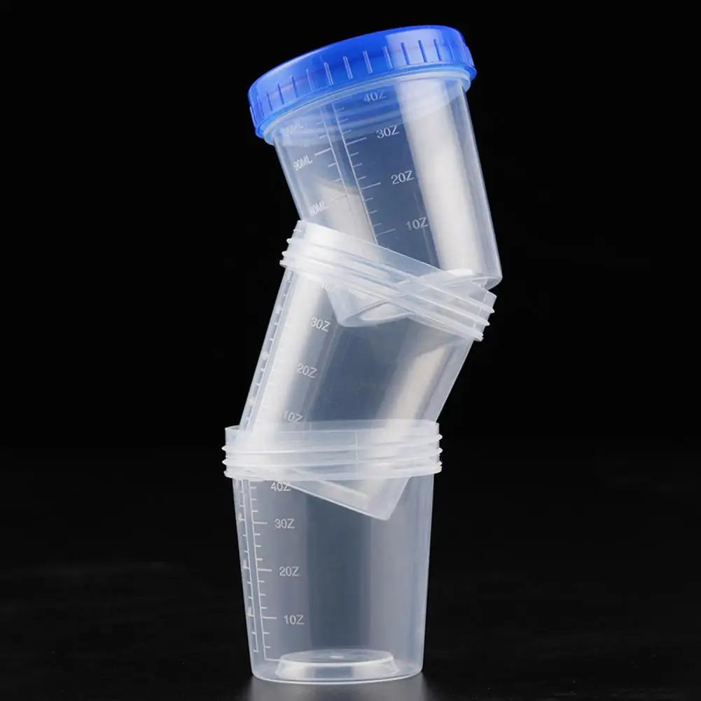 4Pcs Salad Dressing Containers Measuring Cup Set With Threaded Lid Clear Scale Design Leak-Proof Fishing Bait Containers 체커 3