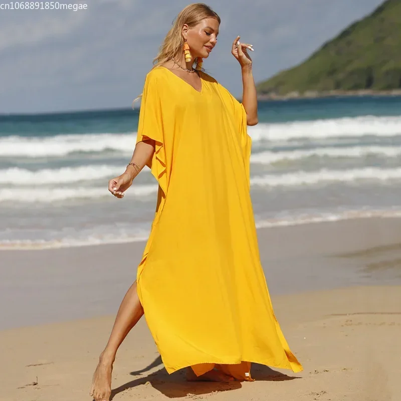 Vestido largo tipo caftán para mujer, para playa túnica de talla