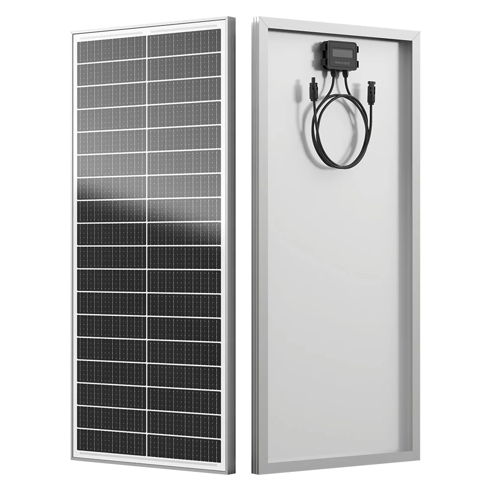 RVPOZWER 12.8V 100W Rigid Solar Panel 18BB N-Type Solar Cells Monocrystalline Silicon Waterproof Solar Panel Home/RV