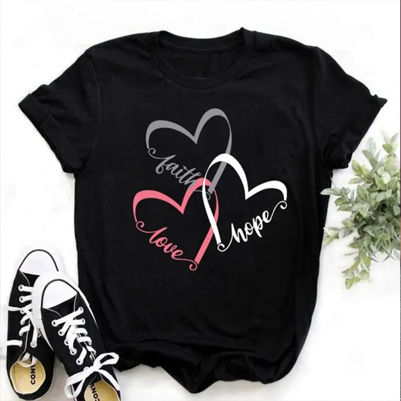 

Women's Fashion Printed Print T-shirts Summer Casual Loose Round Neck Creative Personalized T-shirts