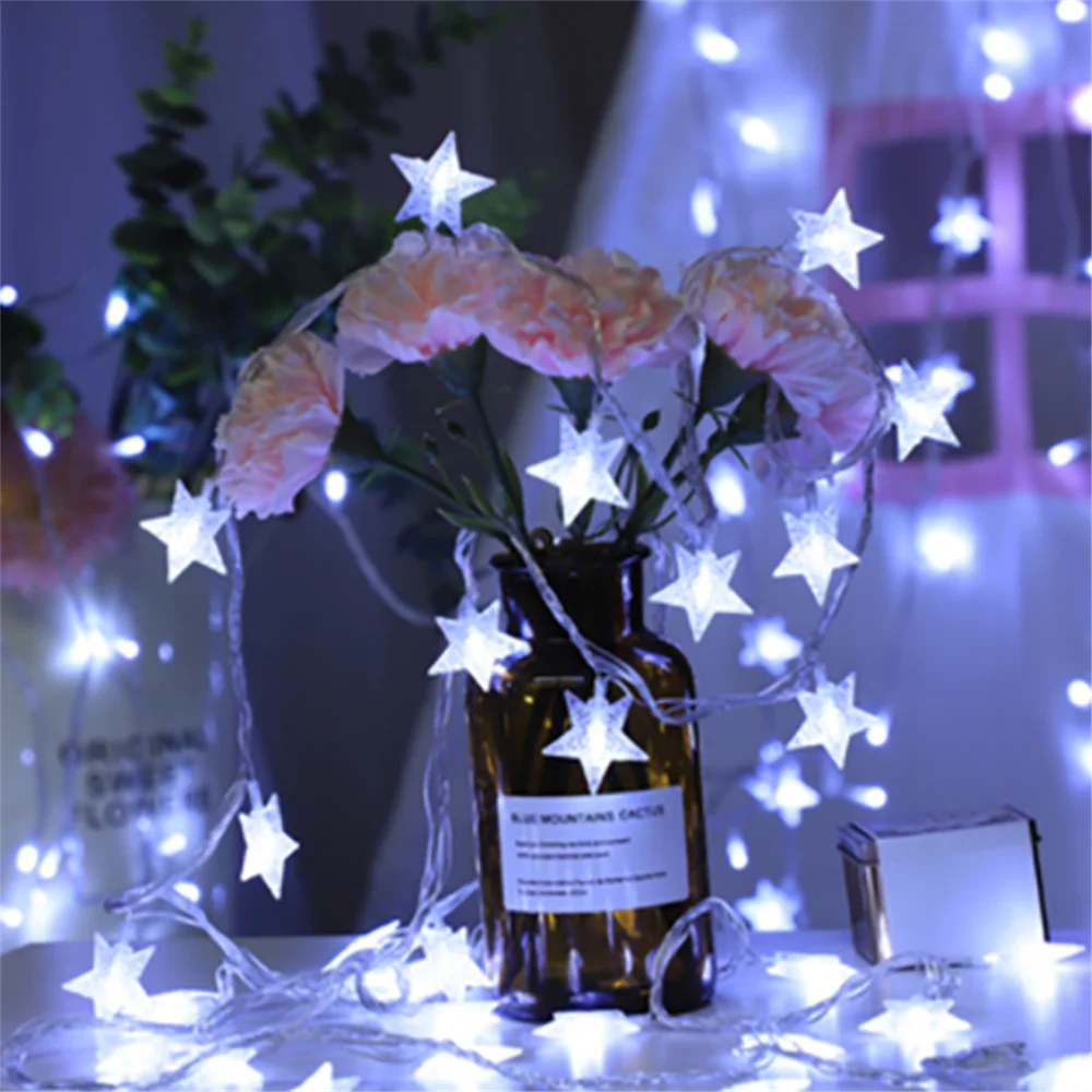 10M Battery Power Star String Lights Led Fairy Light Christmas Garland For New Year Wedding Party Camping Home Decoration led string lights string lights led fairy lights