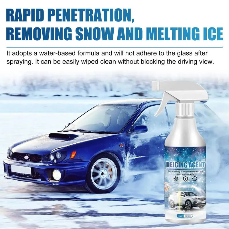 Windshield Spray De-Icer 60ml Vehicle Mirror Frost Remover Car Accessories  For Instantly Melting Ice On