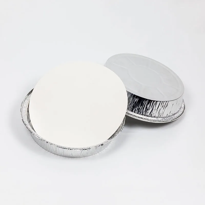 Aluminum Pans 7 8 9 10 Inch Round Pizza Pan Baking Tray Aluminium Foil Food Containers With Lid 50Pc