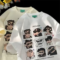 2025 été femmes vêtements Streetwear Crayon Shin Chan imprimer dessin animé t-shirt hauts hommes femmes vêtements 100% coton t-shirts 1