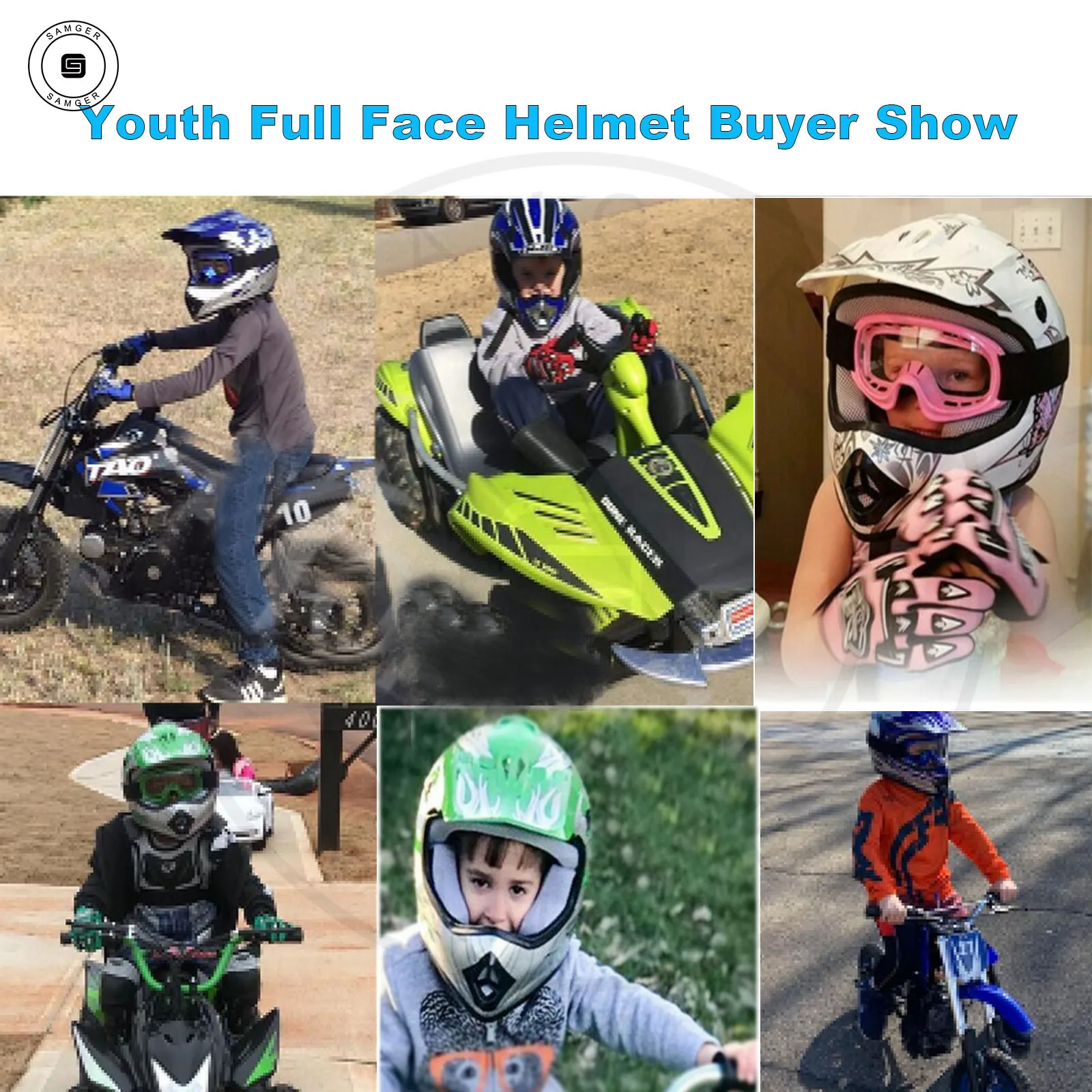 Samger DOT Kid Children Helmet Motorcycle Off Road Helmet