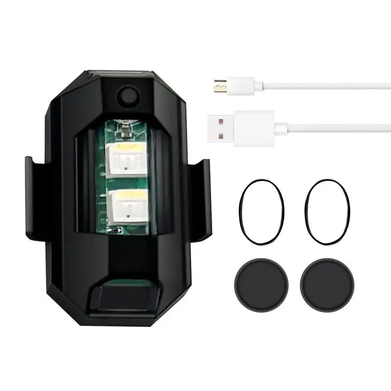 

Motorcycle Strobe Warning Light Aircraft Strobe Light Auto Exterior Decorative Light Indicators USB Rechargeable Battery Powered