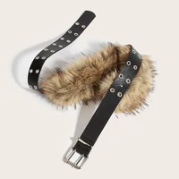 Ceinture de luxe en fausse fourrure Y2k, sous-culture, rétro, en peluche, chaîne de taille, Imitation fourrure, joint de taille, ceinture Sexy pour fille, automne hiver 6