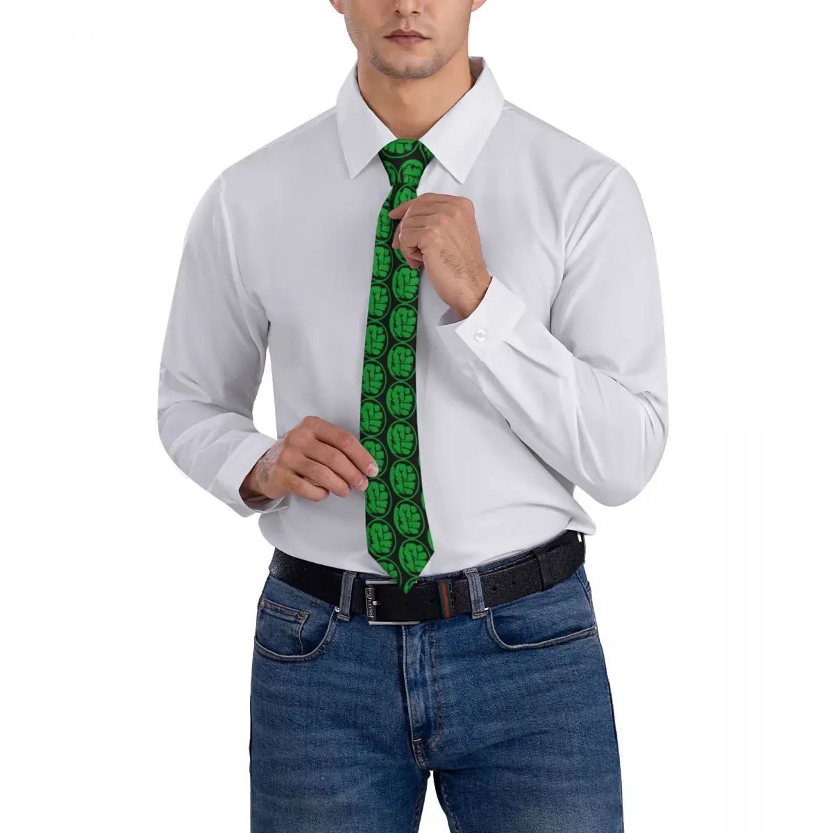 Superhero Neck Ties Men Hulk Sympol Silk Tie for Father's Day