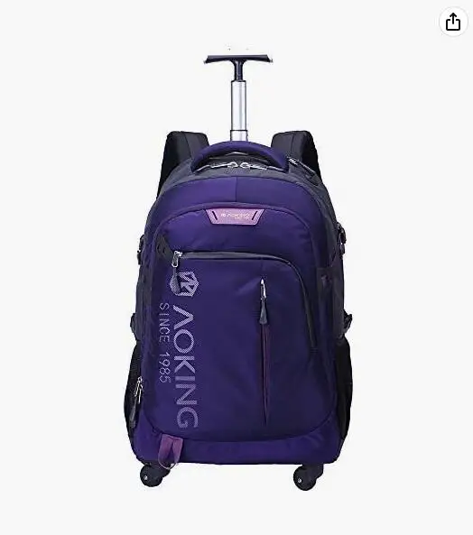 Zaino Trolley MATEIN 2 In 1 - Con Ruote, Porta PC 17 Pollici, USB, Antifurto, 48 Litri, Per Viaggi, Scuola, Lavoro
