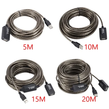 5/10/15/20m USB 2.0 Extension Cable High Speed Male To Female Active Repeater Wireless Network Card Extension Cord USB Adapter 1