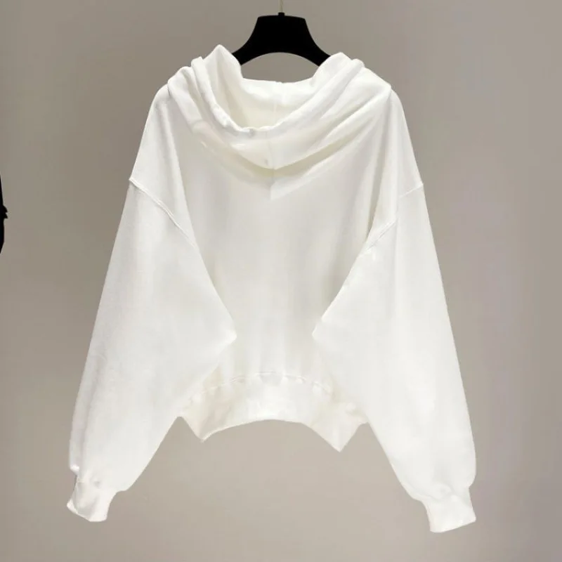 2023 Women's Spring and Autumn Wear Thin Korean Loose Casual Hooded Long Sleeve Sweater Coat