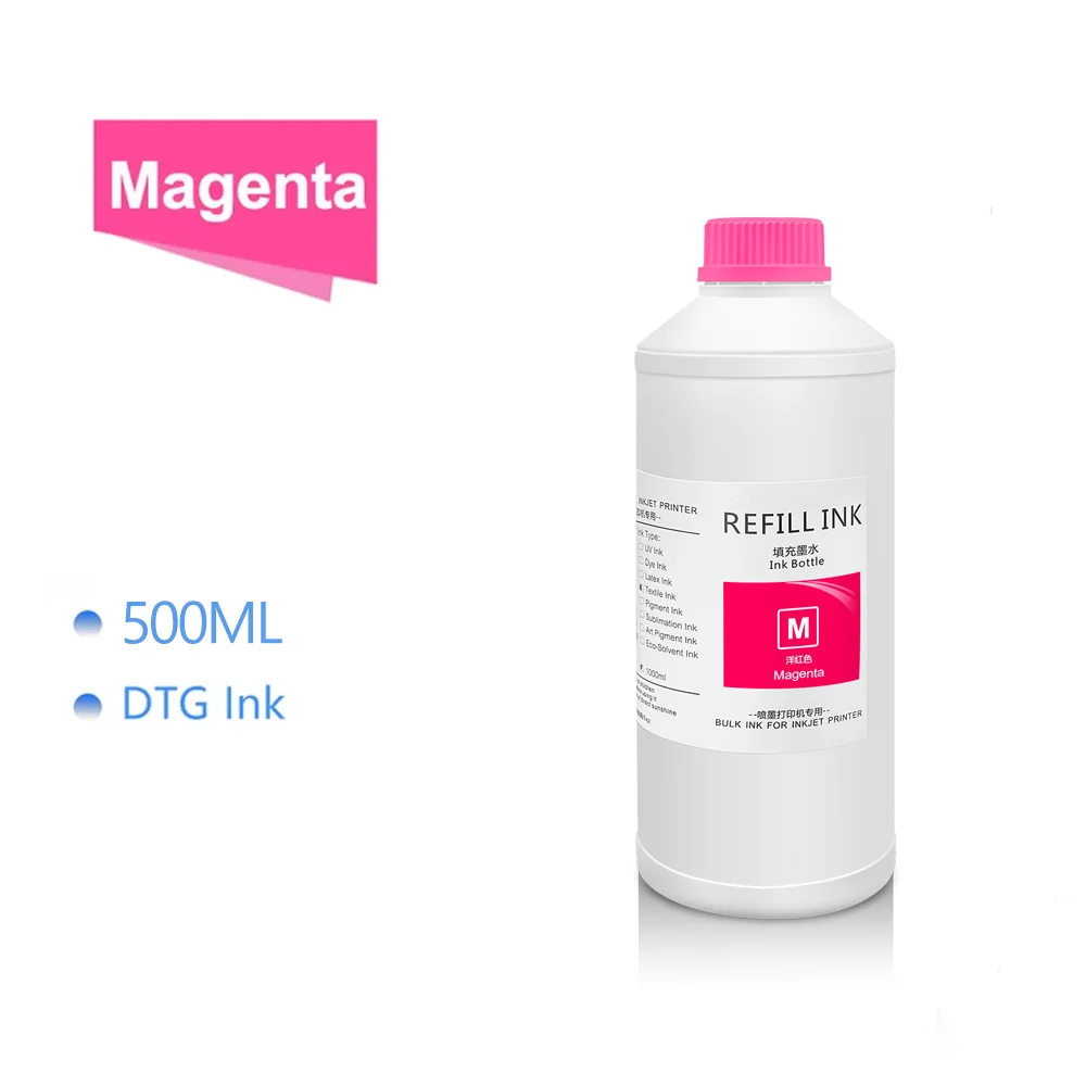 500ml DTG Ink Textile Garment Ink For DX5 DX6 DX7 TX800 I3200 For Epson L1800 1390 R1900 R3000 9600 4800 F2000 F2100 Printer