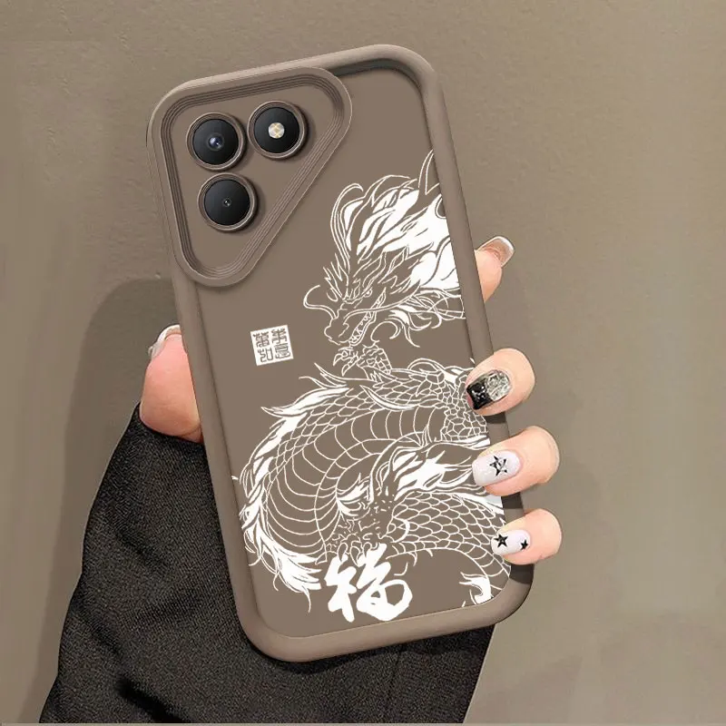 Fashion Dragon Totem Silicone Shockproof Case