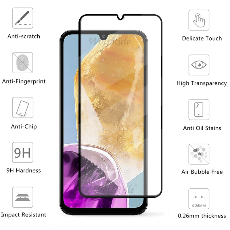 6-in-1 Tempered Glass Full Cover Screen Protector with Lens Guard