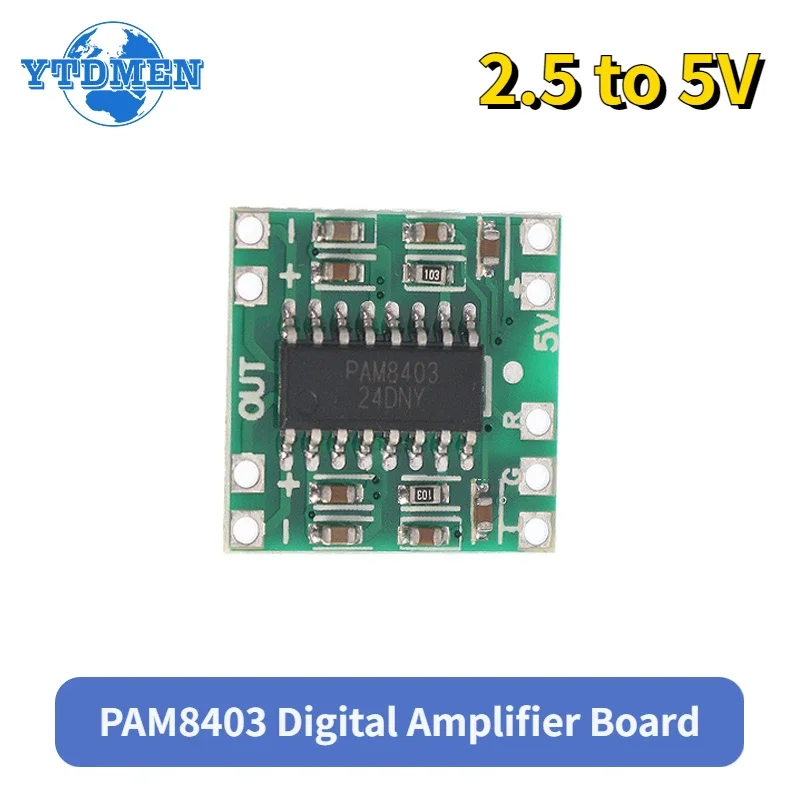 1-10PCS PAM8403 2x3W PAM 8403 Mini Digital Power Amplifier Board for Class D Stereo Audio Amplifier Module 2.5-5V