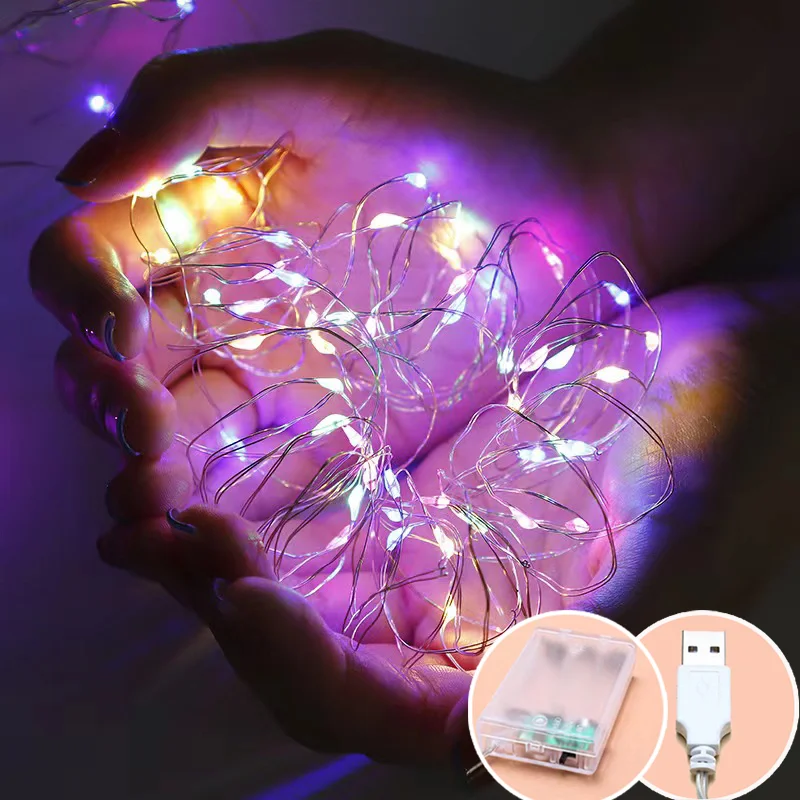 

2M 3M 5M 10M 20M Copper Wire LED String Lights Holiday Lighting Fairy Garland for Christmas Tree Wedding Party Decoration