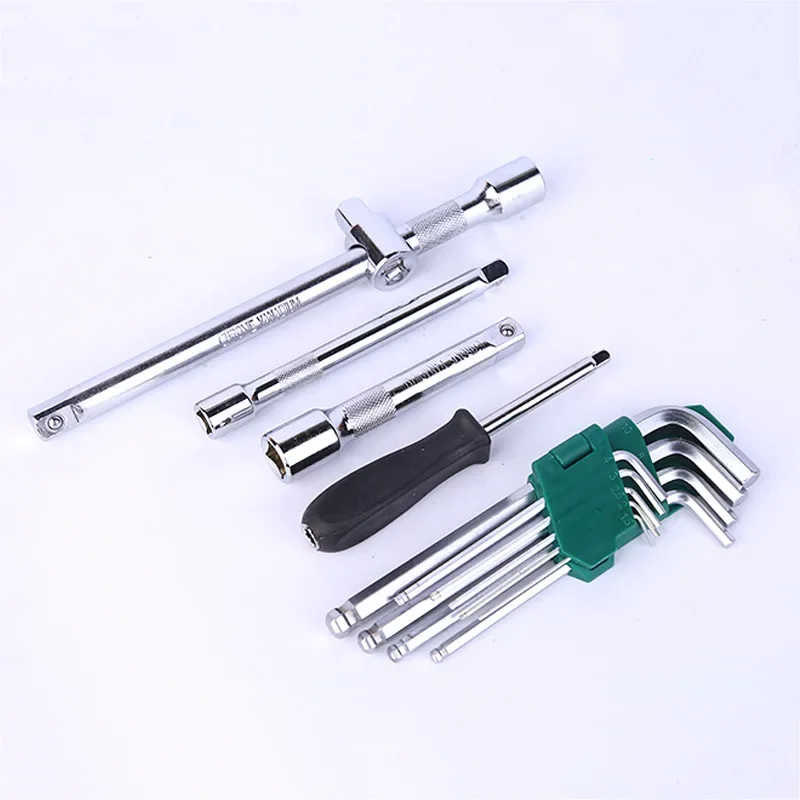 151 pieces auto repair set car hardware tool combination home auto repair hex socket set Chrome vanadium steel socket wrench - Image 3
