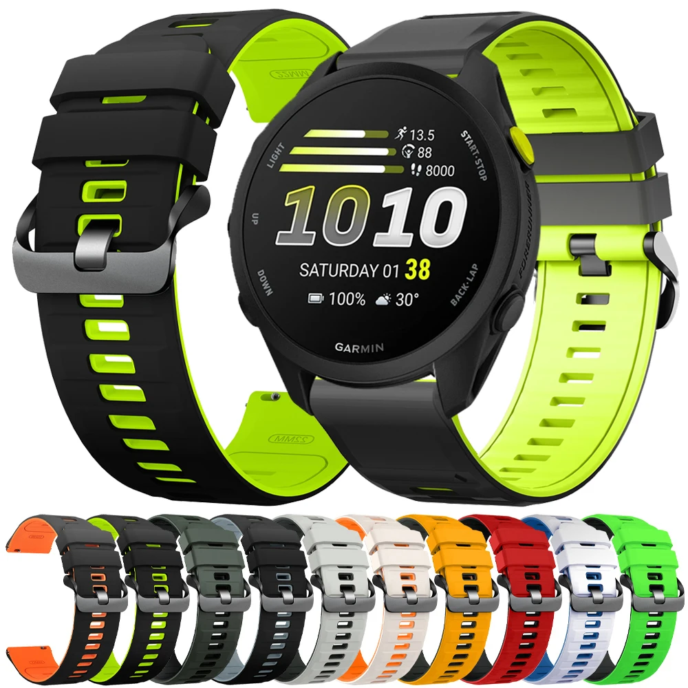 Silicone Sports Strap for Smartwatches - 20/22mm Adjustable Band in Various Colors