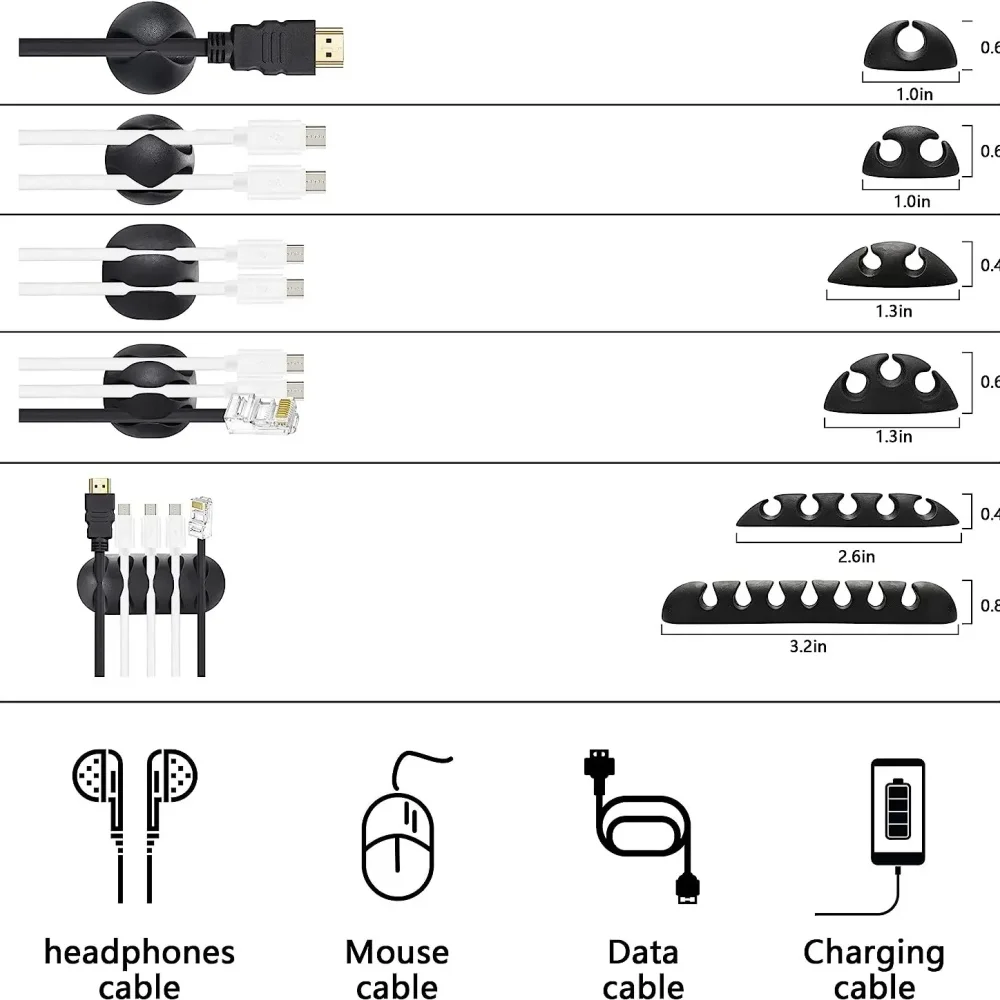 Ultimate 173-Piece Cable Management and Organization Kit for Home, Office, and Car