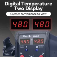 Silverflo 8586D Soldering Station 2 IN 1 Hot Air Gun Solder Station with 2 Digital display,10-Minute Sleep Mode for SMD Rework - Image 2