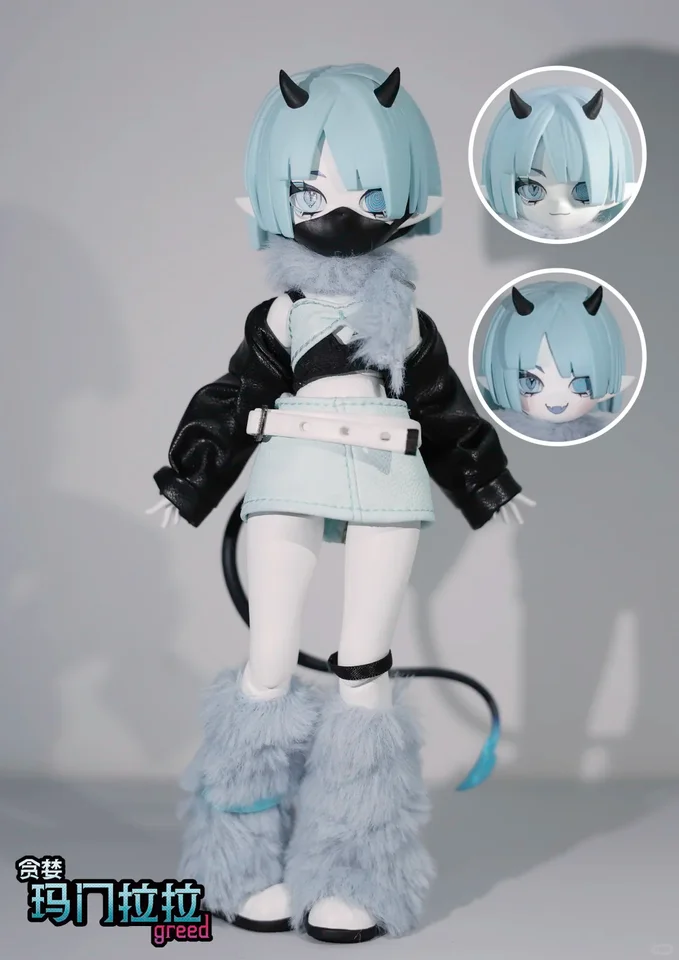 Pré-venda cooze 1/8 bjd caixa cega chifres do diabo boneca móvel