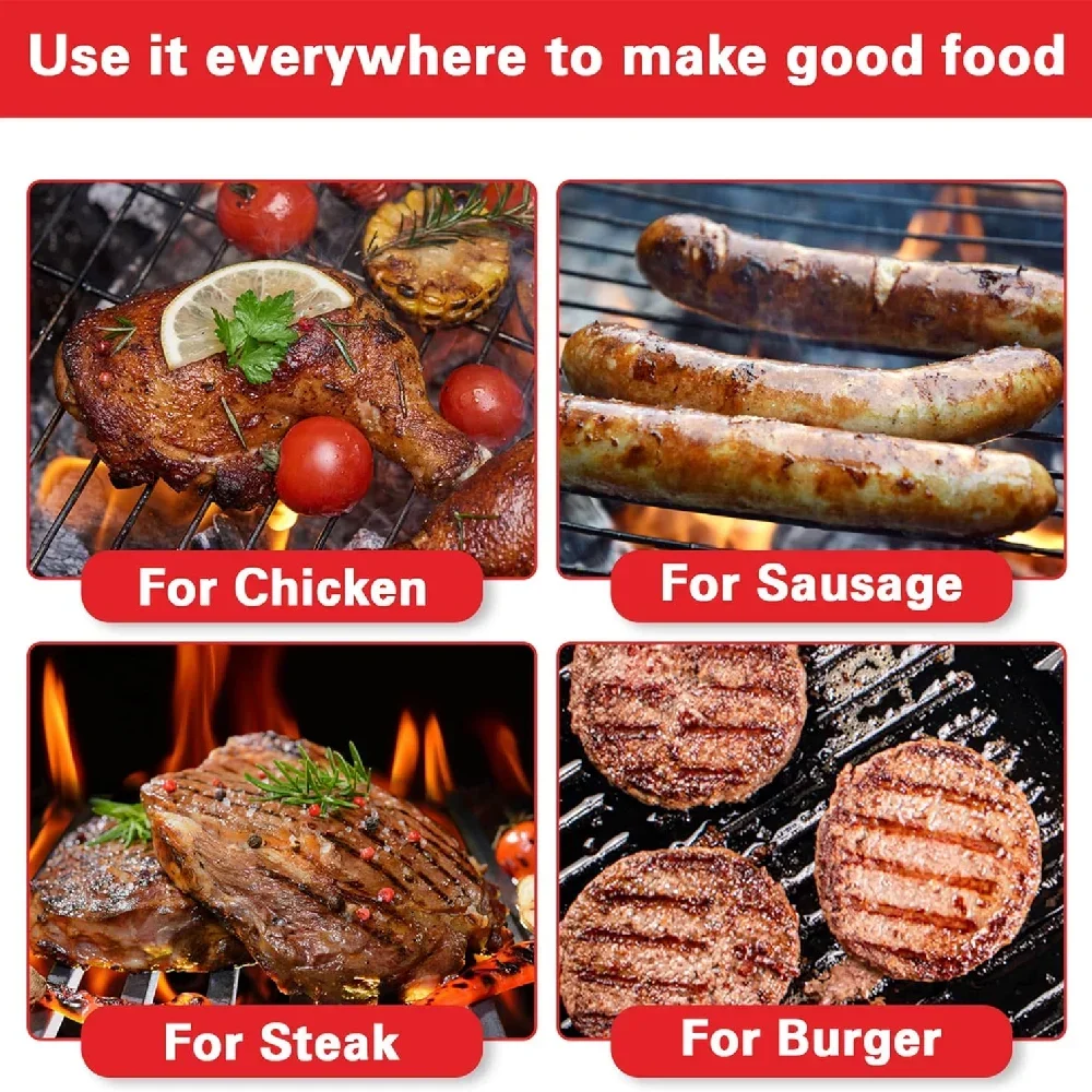Portable Square Charcoal BBQ Grill Outdoor Cooking Barbecue Camping Kitchen Bar Supplies 18