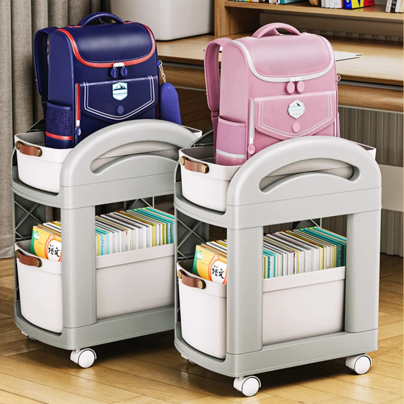 Il Prezzo Dello Zaino 2-3Layer Storage Holders Mobile Office Desk Cabinet Con Ruote Bookbags Libri Organization Rack