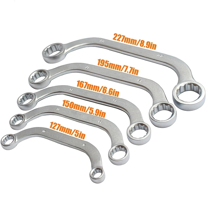 1/5Pcs S Typ Doppelseitige Inbusschlüssel Kombination Ring Spanner Pflaume Platte Gebogene Maschine Verschluss Reparatur Werkzeuge – Detail 15