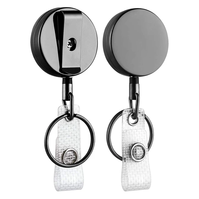 Heavy Duty Retractable Large Steel Badge Reel with Strap to hang ID Card  Holder