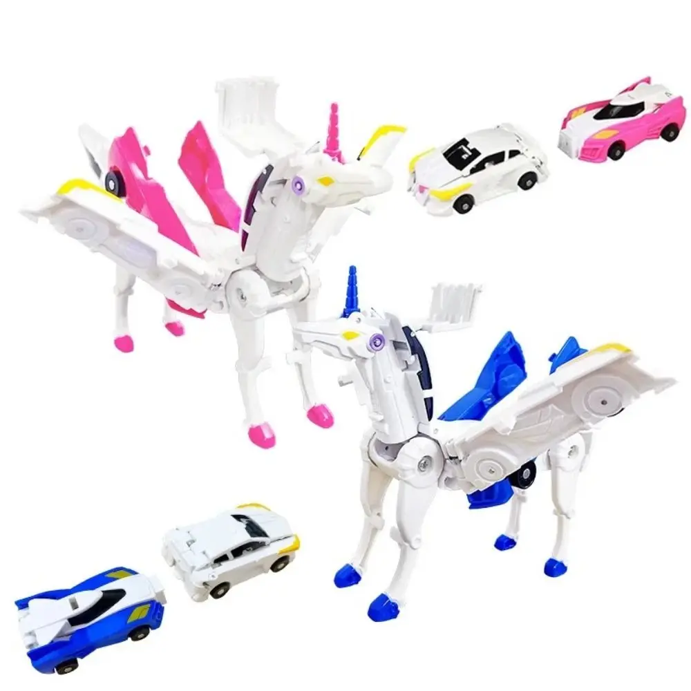 New Winged Pegasus Car Transforms Into Unicorn Toy Inertial Sliding Children's Toy Car Model Plastic Impact Deformed