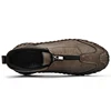 Spring Autumn Slip On Shoes Men Leather Casual Shoes With Zippers Designs Retro Style Handmade 3
