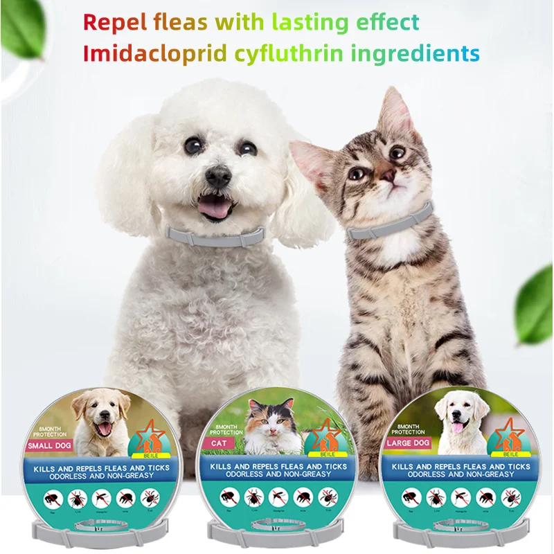 Pet Deworming Flea Collar Retractable Necklace Anti Flea and Tick Big Dog Puppy Cat Prevention Mosquitoes Pets Repellent Collar