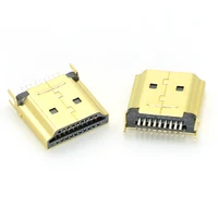 Hdmi Male Jack/Plug Connector 19pin 19p Gold-Plated Hd 2 Row Pins 19Pin 1.6MM Spacing for HD Equipment Socket 6