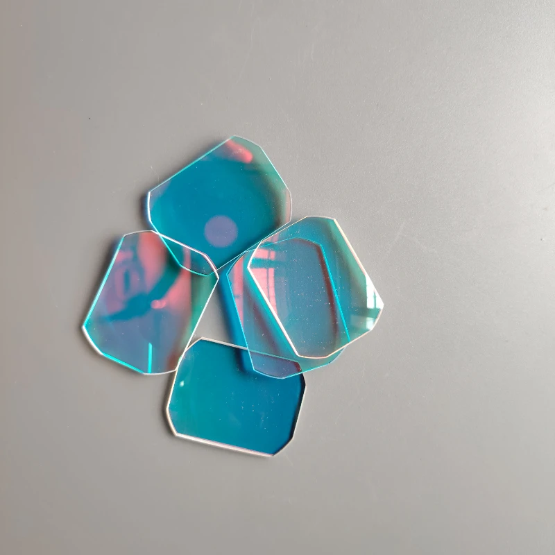 Description Picture 3 of item5Pcs Defective 30x39mm Concave-Convex  Lens Half Reflect Transmission Aspheric Laser Lens Beautiful Coating Prisms Stained Glass