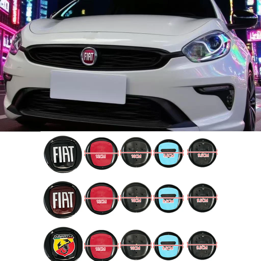 Car Front Rear Logo Auto Grille Emblem sticker Accessories For Fiat Abarth 500 Tipo FR Panda Argo Freemont Viaggio Bravo Punto