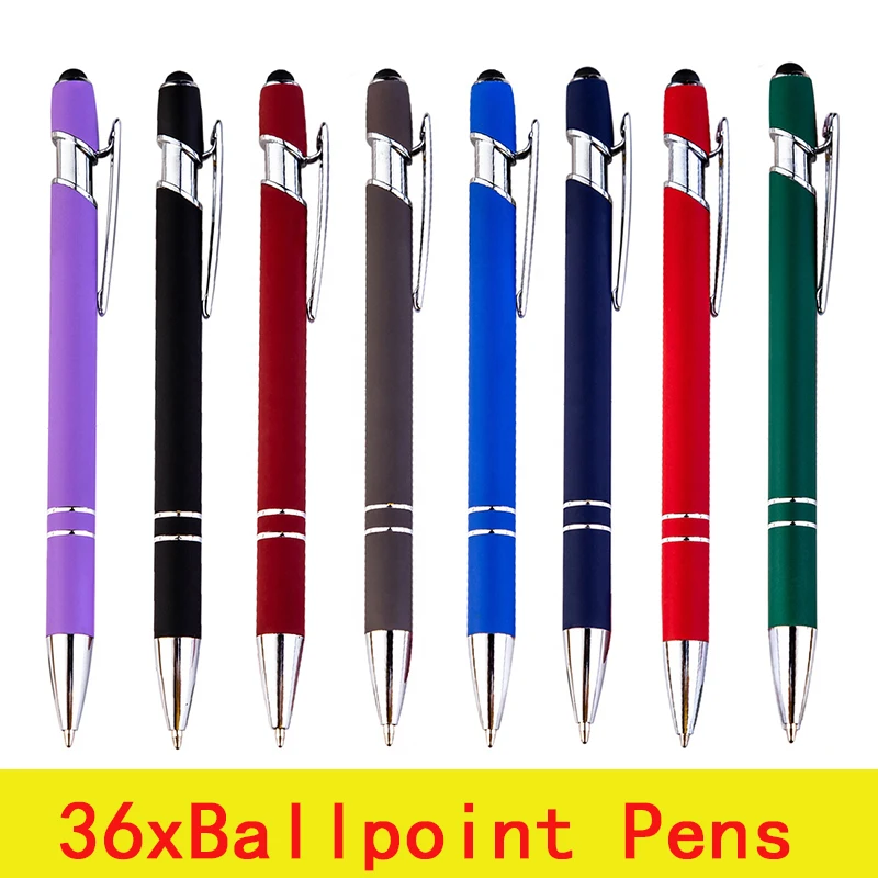 

36Pcs Ballpoint Pen Stylus Touch Pen Writing Ballpen Stationery Office School Supplies