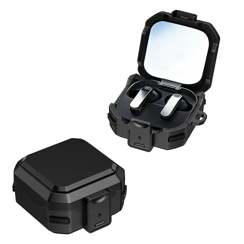 Rugged Multi-Color Shockproof Earphone Charging Case with Secure Lock Buckle
