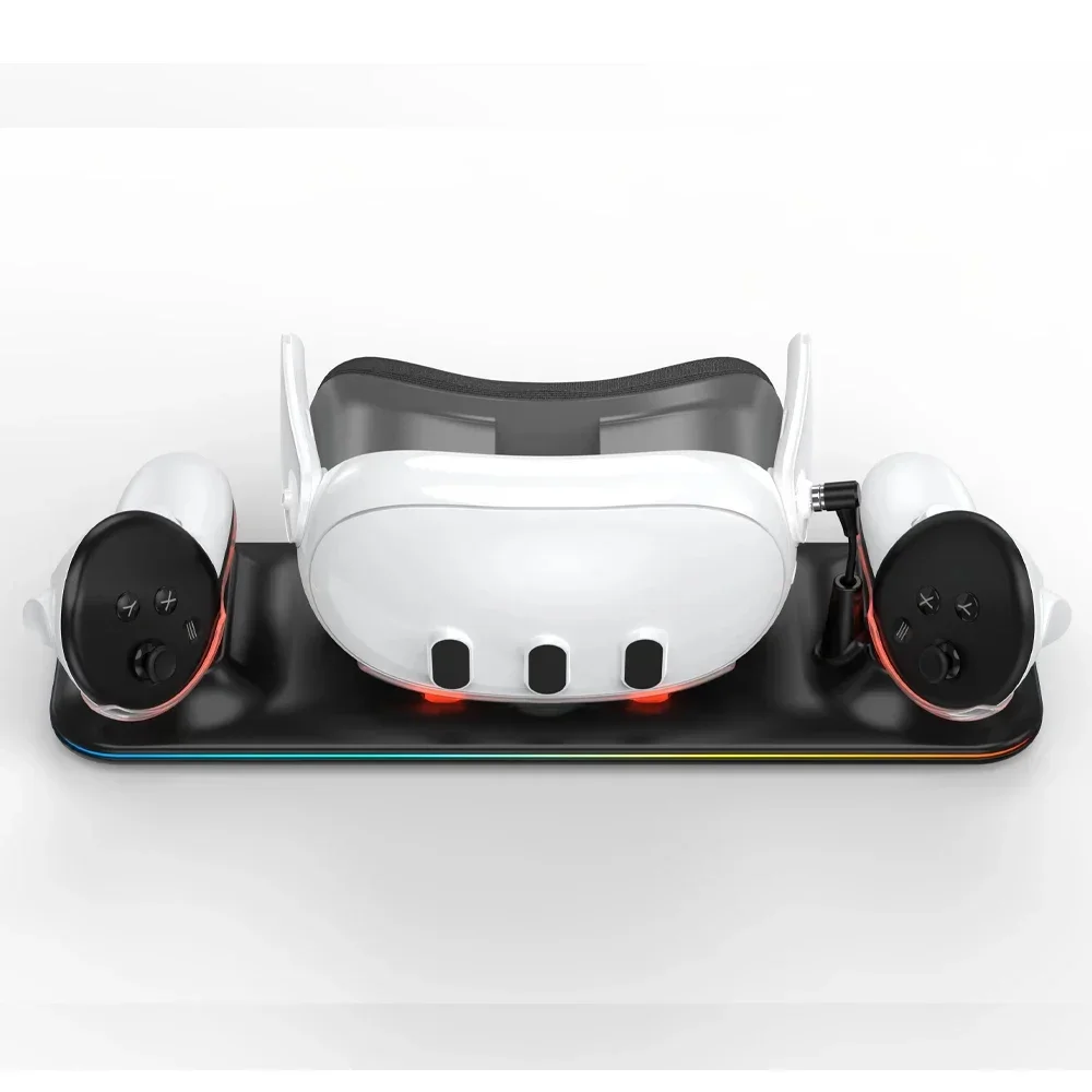 Wireless Charging Dock Meta Quest 3 RGB Oculus VR Accessories Charger Station Controller Battery Pack Fit Elite Head Strap vr battery charger station