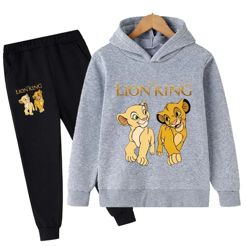 

1-16 Years Clothing Lion King Simba Sweatshirt Sets Children Boys Clothes Kids Hoodies+Long Pants 2pcs Suits Cotton Tracksuits