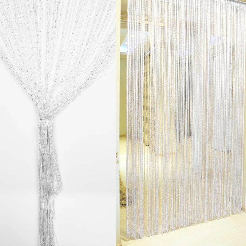 Flash Wire Curtain Door Curtain Hanging Living Room Partition Decoration 1*2m