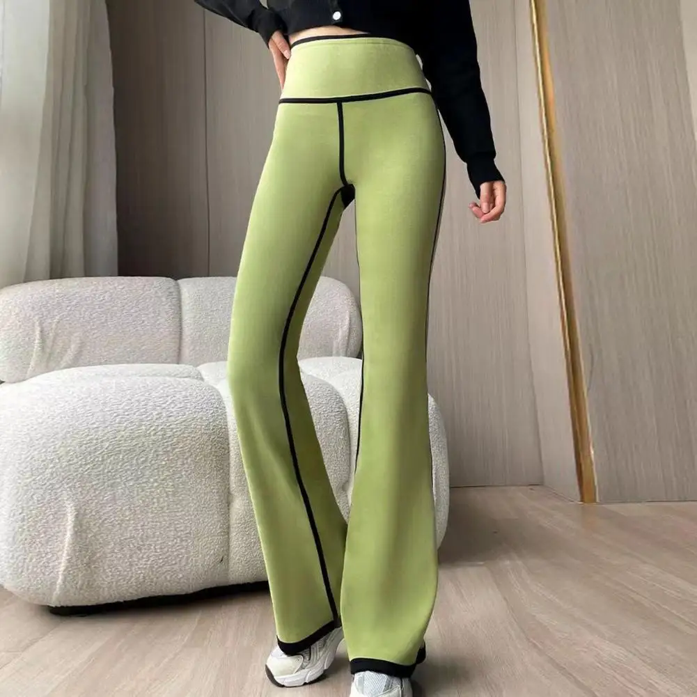 

Women Pants High Waist Thermal Fleece Flared Pants For Women Winter Warm Velvet Sports Leggings Resistant Slimmer Streetwear