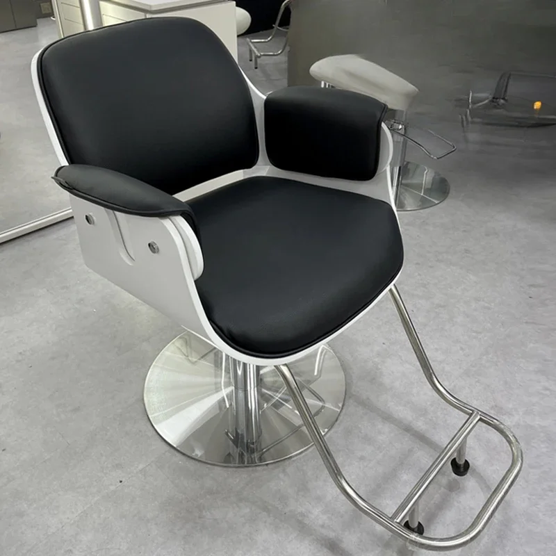 

Hairdresser Luxury Professional Barber Chair Hair Dyeing Perm Barber Chair Lift Swivel Silla De Barbería Salon Furniture WT