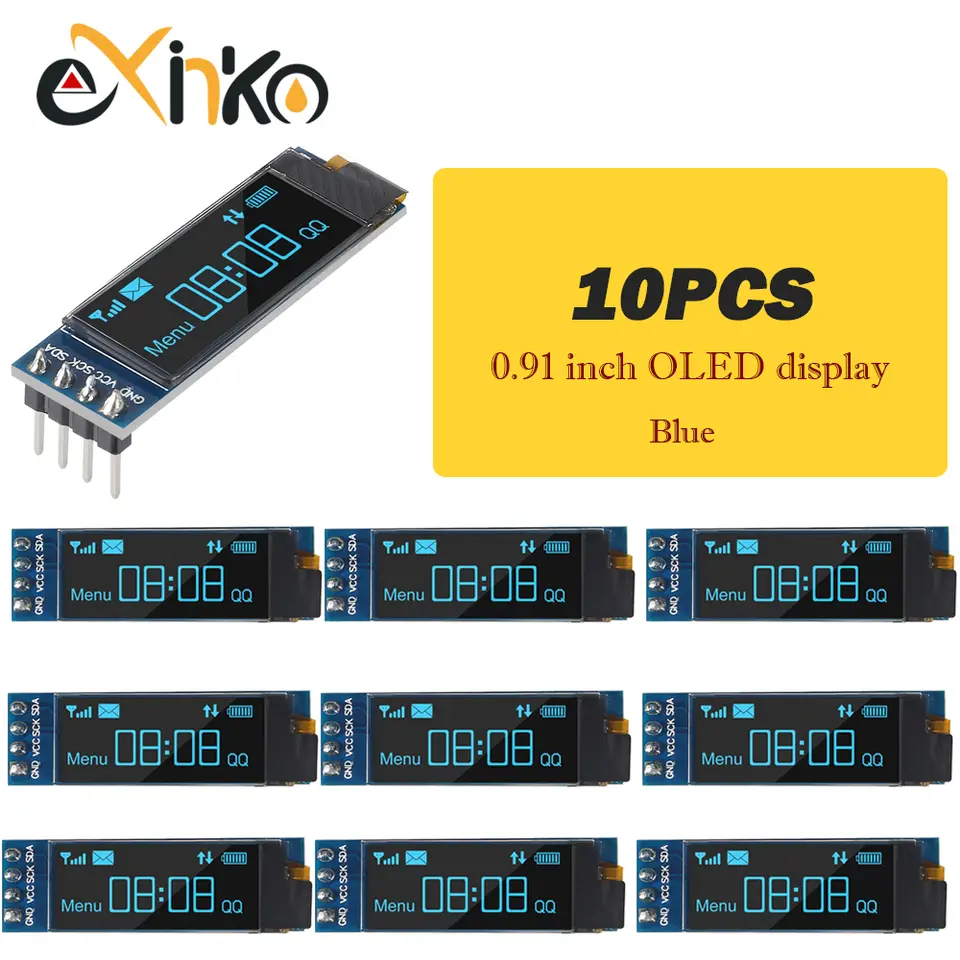 1-10pcs 0.91 inch OLED Display Module White/Blue OLED 128X32 LCD LED Display SSD1306 12832 0.91 IIC I2C Communicate for Arduino image 3