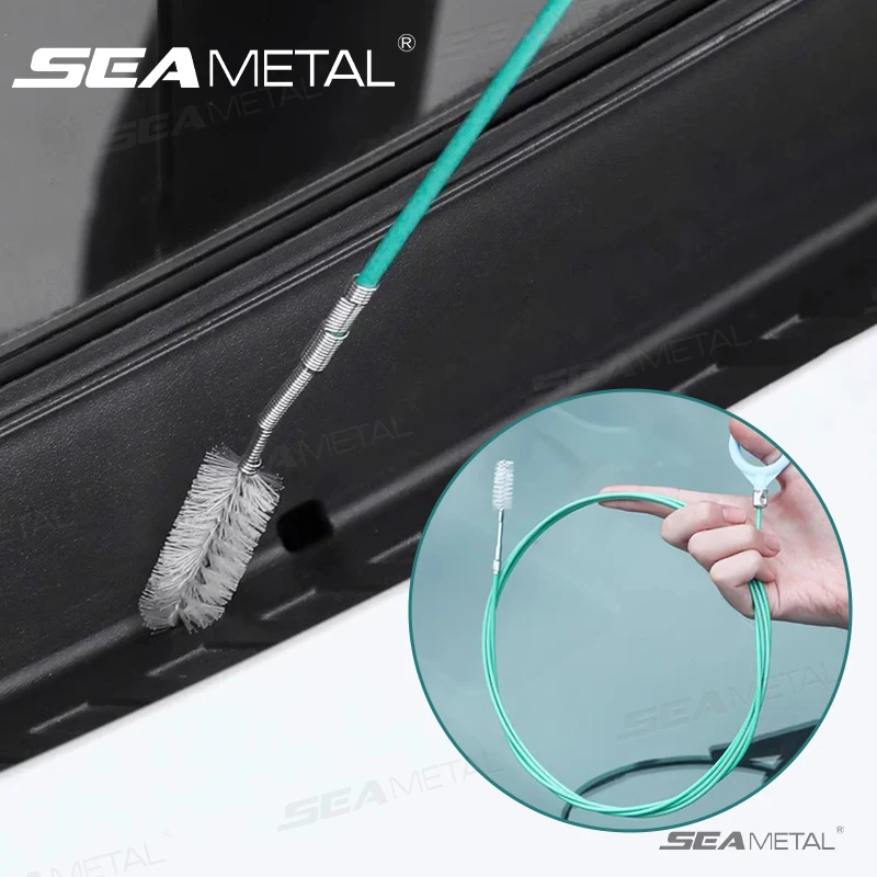 SEAMETAL 3m/5m Car Drain Dredge Cleaning Brush Long Hoses Dredging Tool Car Door/Sunroof/Windshield Drain Hole Clog Clean Brush